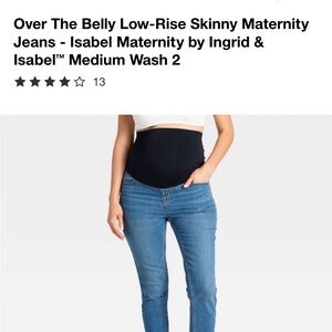 Isabel Maternity Over-The-Belly Low-Rise Skinny Jeans - Blue